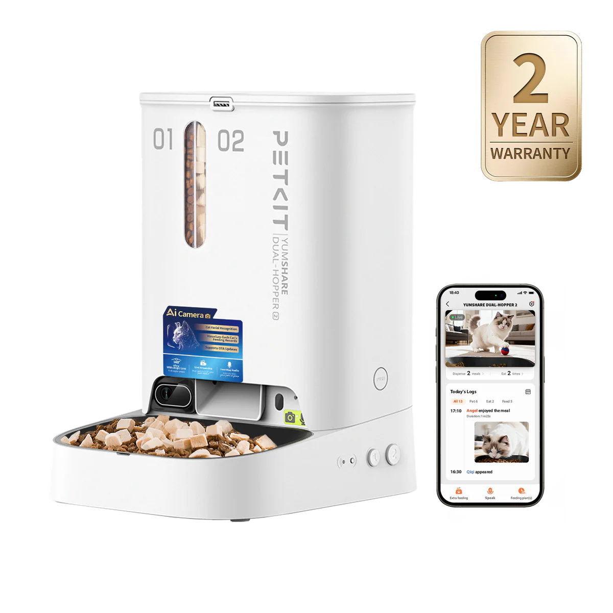 【PETKIT】YumShare Dual-hopper with Camera Smart Pet Feeder 2-UK – PawPawDear