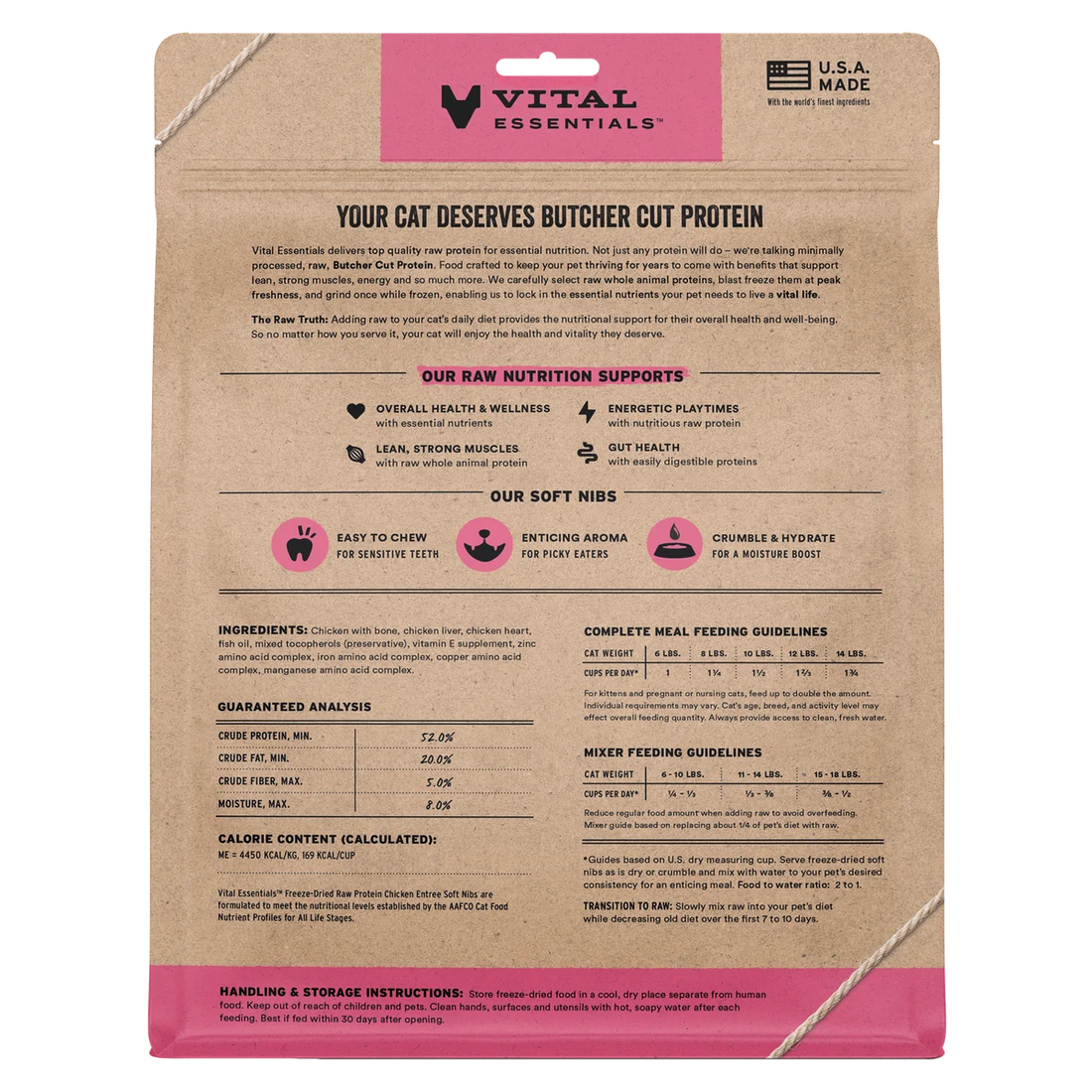 【VITAL ESSENTIALS VE】Vital Cat Freeze-Dried Soft Nibs - Chicken