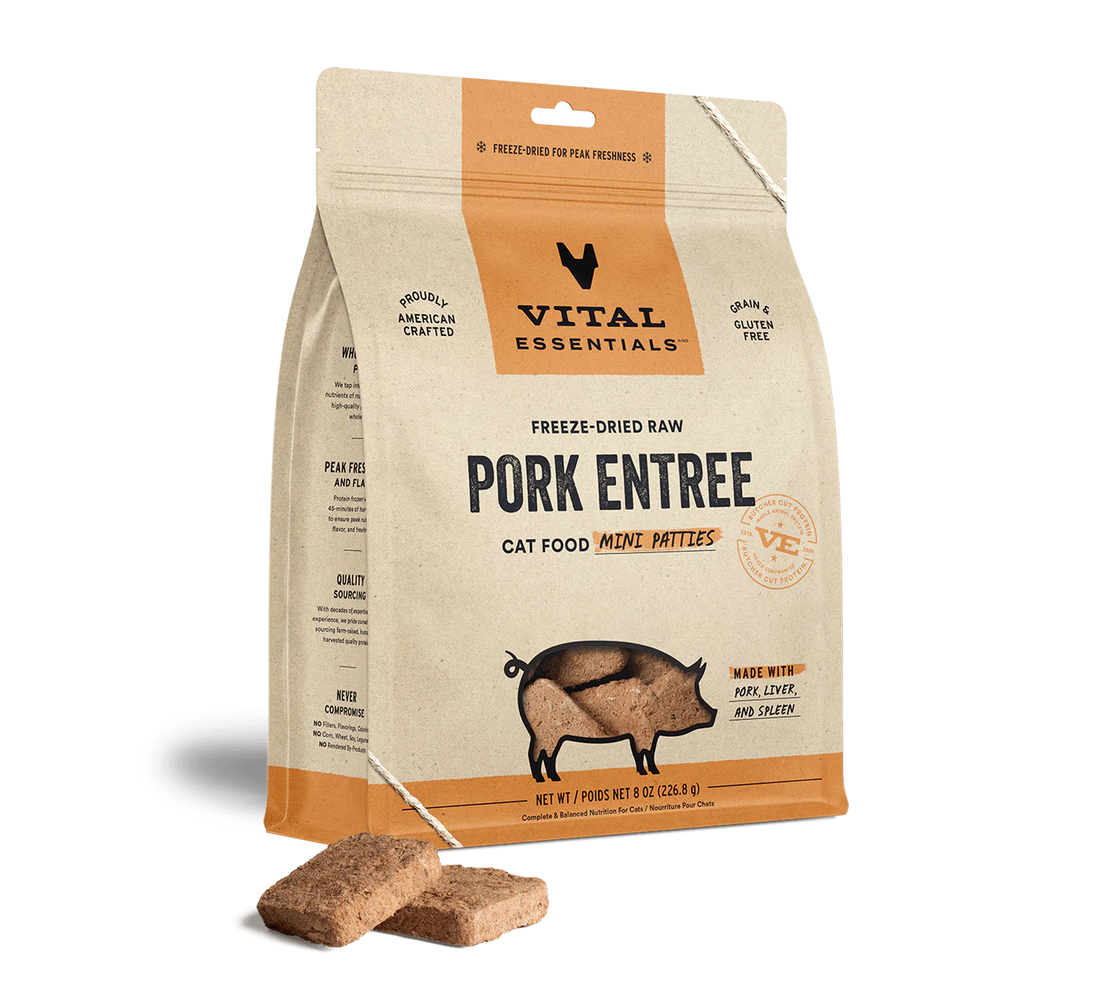 【VITAL ESSENTIALS VE】VC Cat Freeze-Dried Raw Mini Patties - Pork