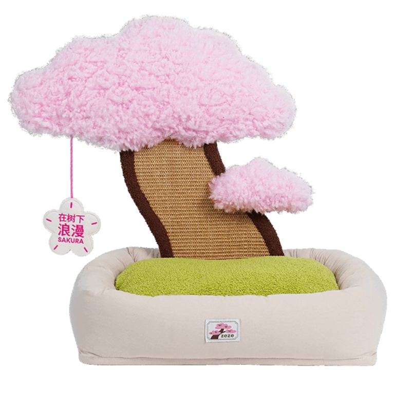 【ZEZE】Cherry Blossom Tree Cat Scratchboard