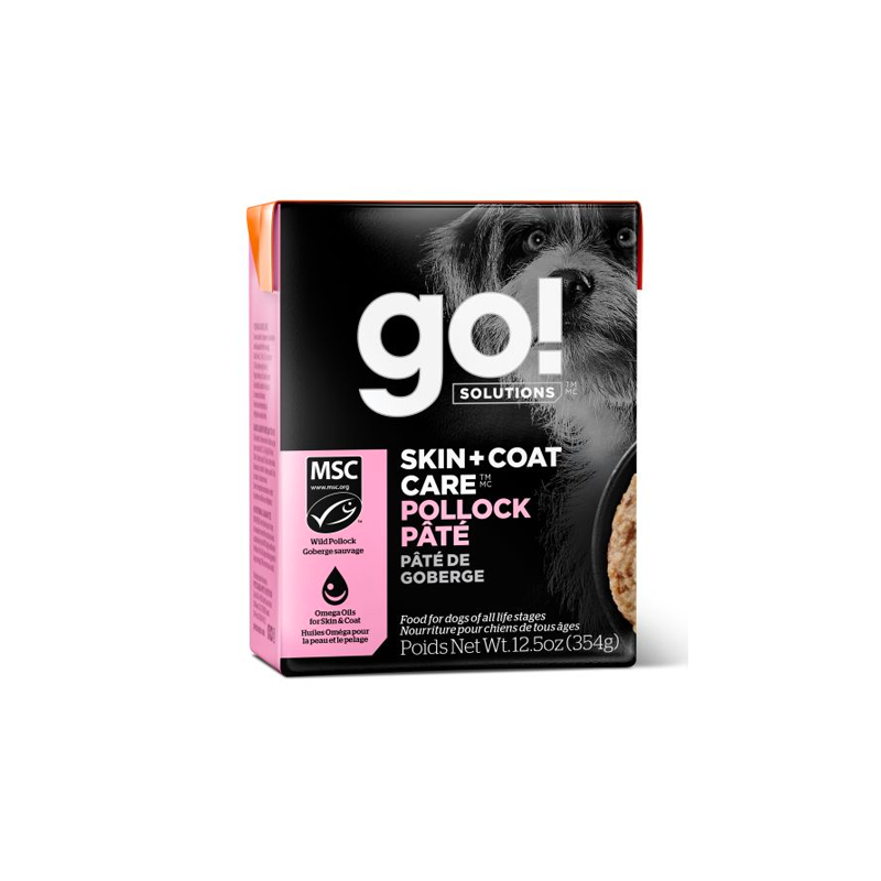 【Go! Solutions】Skin + Coat Care Pâté for Dogs  - Pollock Pate 12.5oz x6