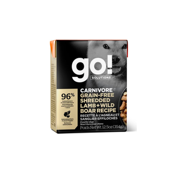 【Go! Solutions】Carnivore Grain Free Pâté for Dogs - Shredded Lamb Wild Boar 12.5oz x6