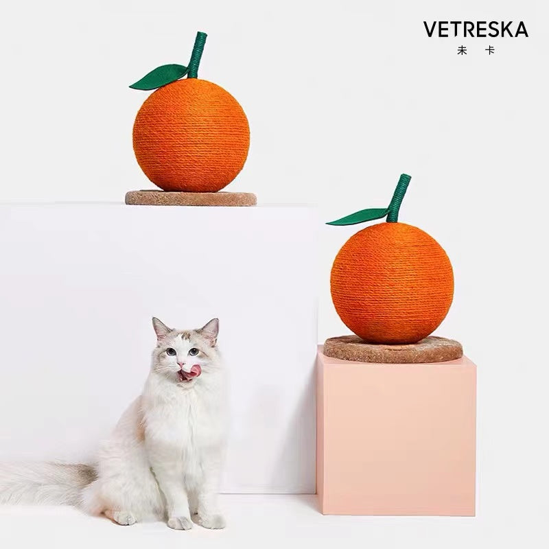 【Vetreska 未卡】迷你小橘子猫抓板/猫抓球 