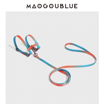 【MAOGOUBLUE】Cat Harness and Leash Set - Blue Orange
