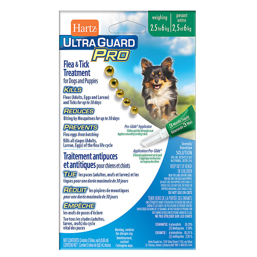 【Hartz】Ultraguard PRO 跳蚤及虱子除虫滴剂 - 适用于体重2.5至6公斤狗狗