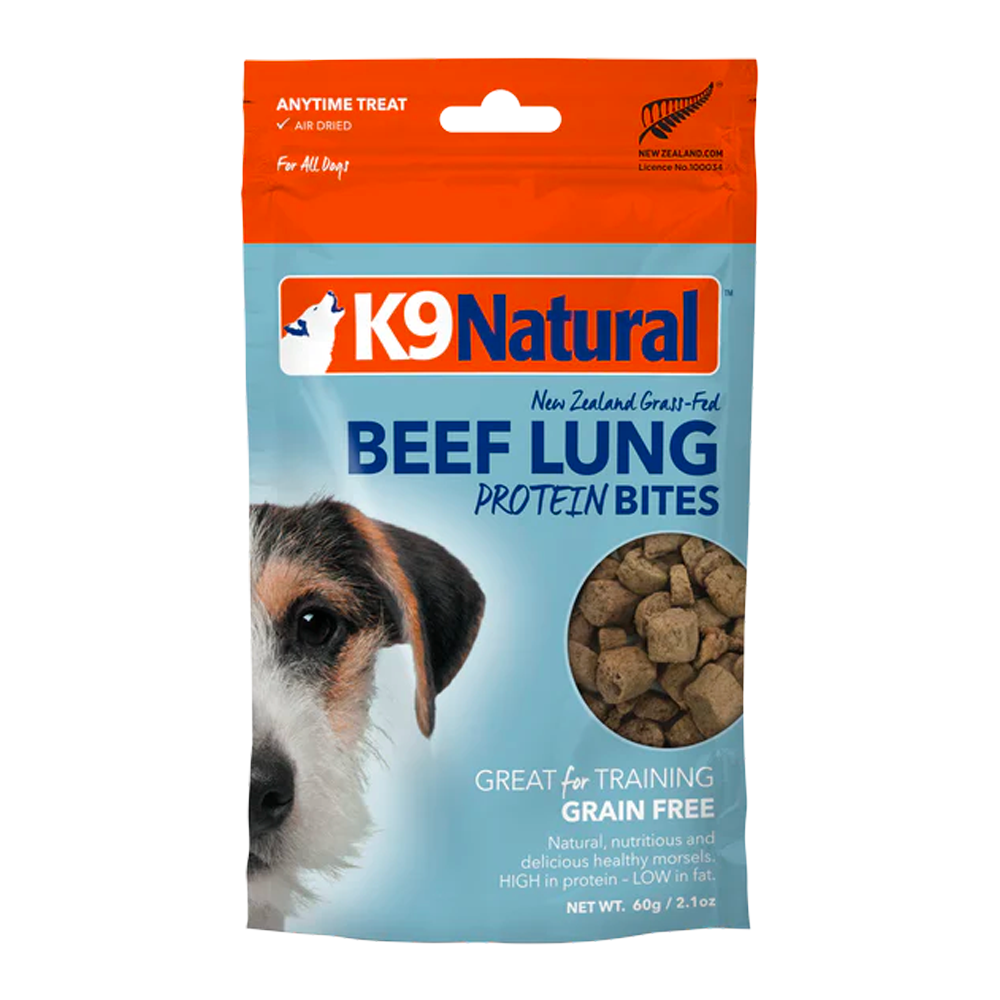 【K9 Natural】Dog Treat - Air Dried Beef Lung Protein Bites 60g