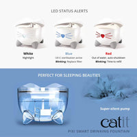 【CATIT】PIXI Fountain - White with Stainless Steel Drinking Bowl