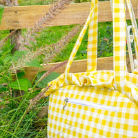 【Clearance】Summer Vibes Gingham Pet Carrier - Yellow