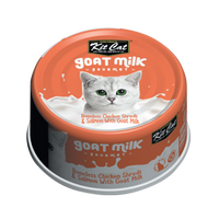 【Kit Cat】Goat Milk Gourmet Chicken Shreds & Salmon 70g