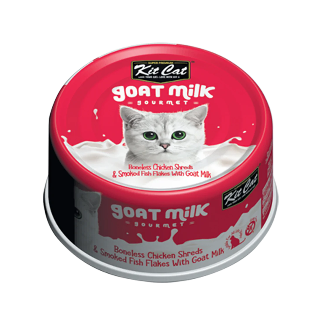 【Kit Cat】猫咪罐头 - 山羊奶鸡肉熏鱼70g