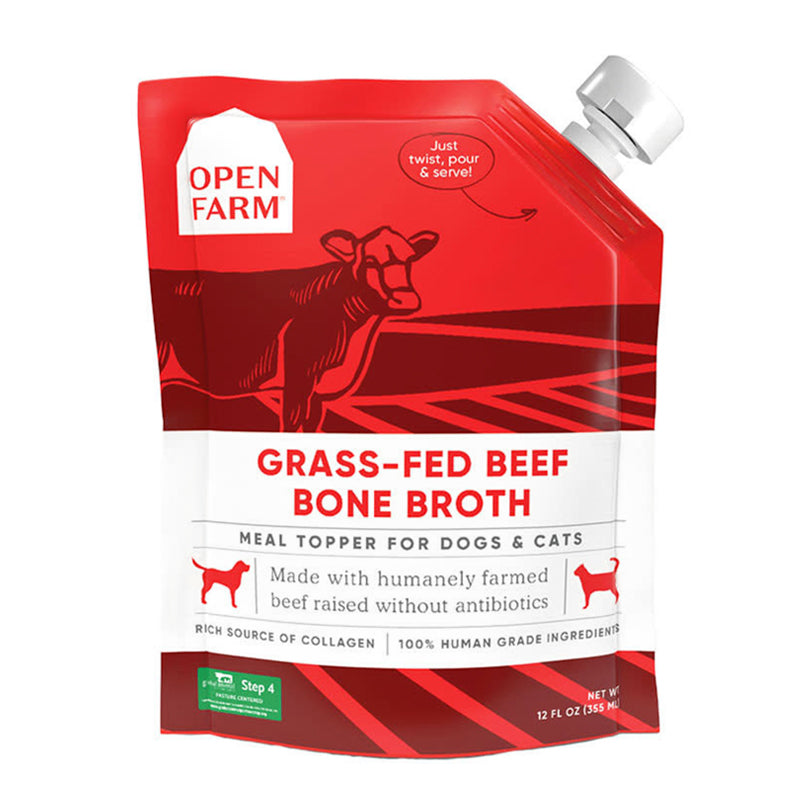 【Open Farm】Bone Broth Meal Topper for Dogs & Cats - Grass Fed Beef 12oz