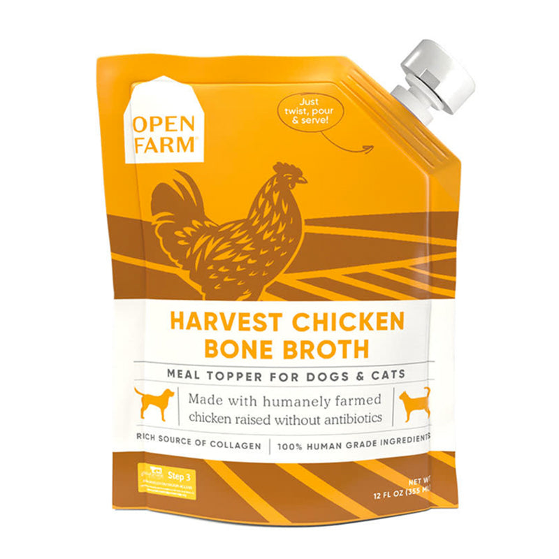 【Open Farm】Bone Broth Meal Topper for Dogs & Cats - Harvest Chicken 12oz