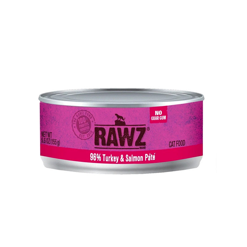 【Rawz】- 猫罐头 - 96% 火鸡＋三文鱼 5.5 盎司 (肉酱) 