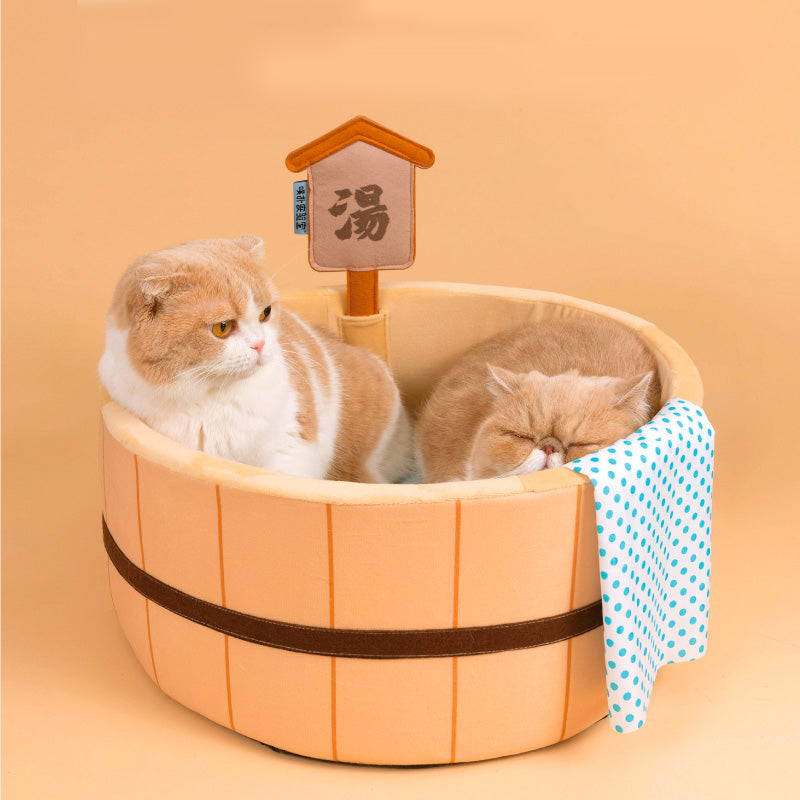 【PURLAB】猫咪的温泉汤窝窝（带浴巾帽）