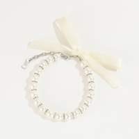 Pearl Necklace with Ribbon Bow