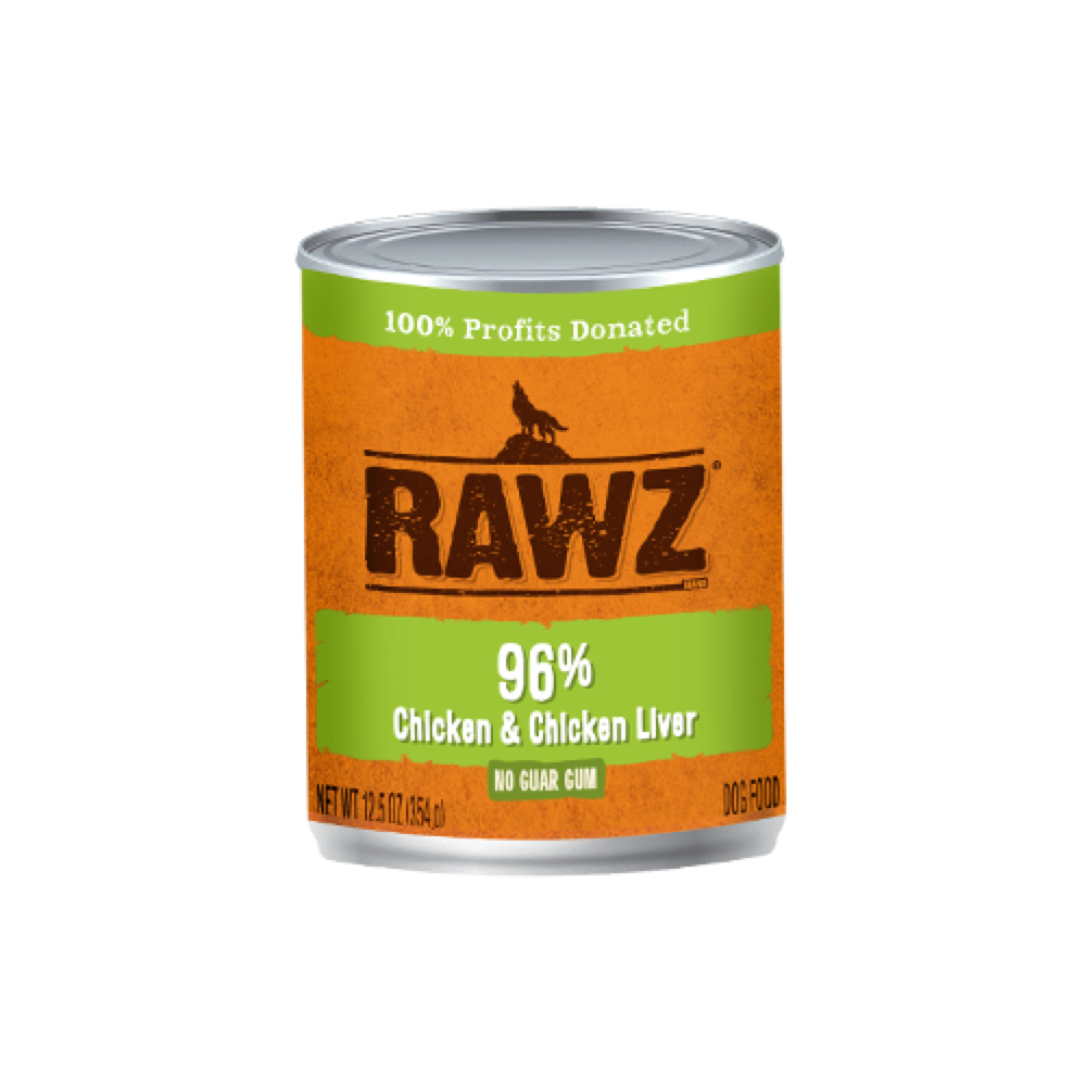 【Rawz】96% CHICKEN & CHICKEN LIVER DOG FOOD 12.5oz x6