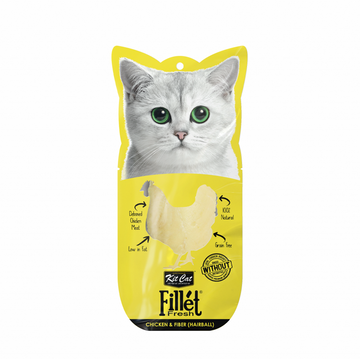 【Near-expired 30% Off Kit Cat】Cat Treat - Fillet Fresh Chicken & Fiber (Hairball)