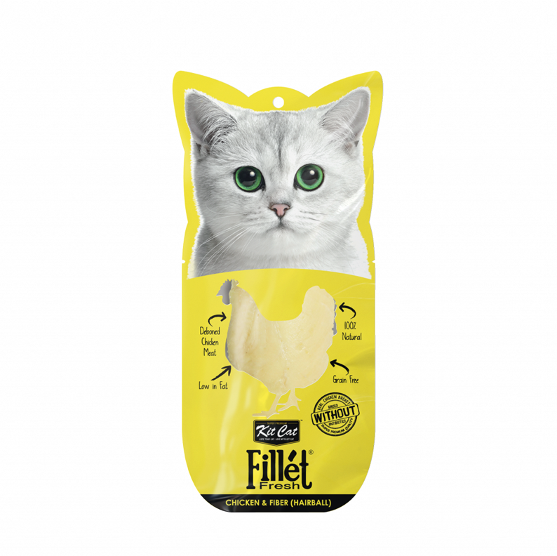 【Kit Cat】Cat Treat - Fillet Fresh Chicken & Fiber (Hairball)