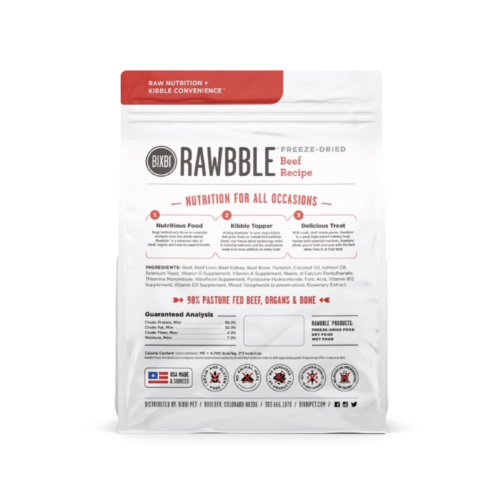【BIXBI】RAWBBLE® Freeze-Dried Dog Food 128g - Beef