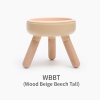 【INHERENT】Oreo Table 2系列浅褐色宠物碗 - 榉木高架桌脚