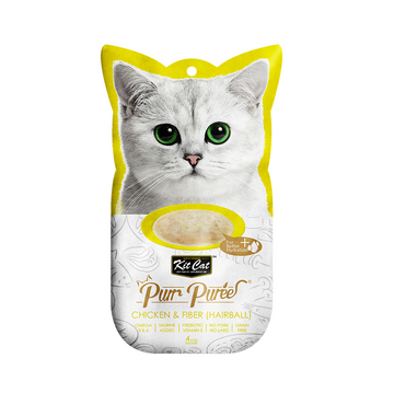 【Kit Cat】Purr Puree Chicken & Fiber (Hairball) 15g x 4