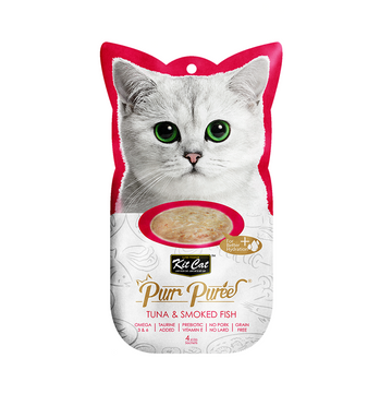【Near-expired 30% Off Kit Cat】Purr Puree Tuna & Smoked Fish 15g x 4