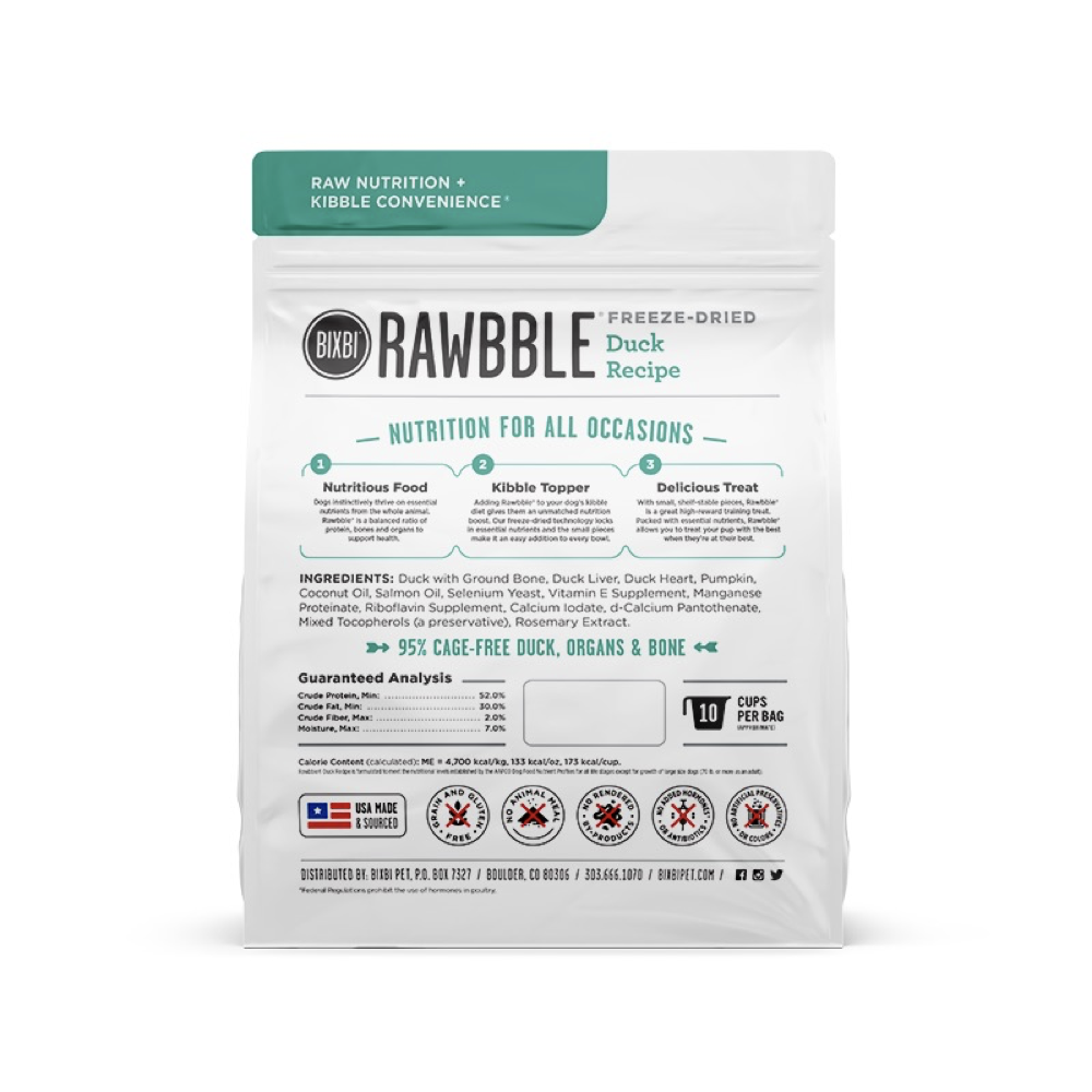 【BIXBI】RAWBBLE® Freeze-Dried Dog Food 128g - Duck