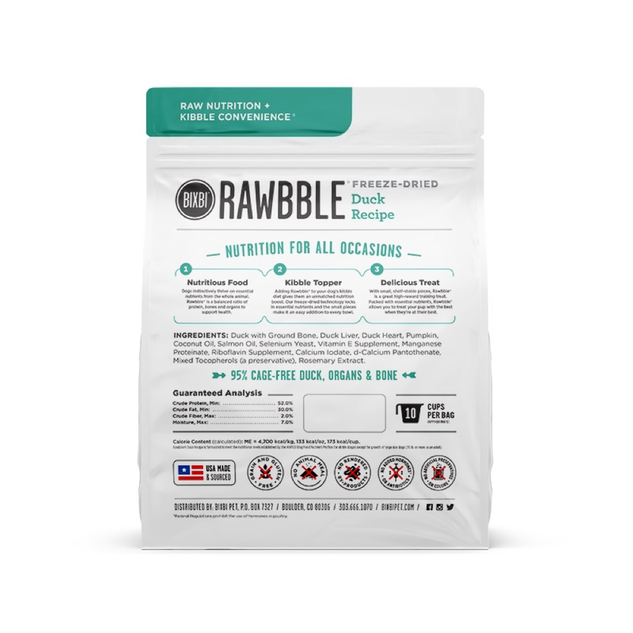 【BIXBI】RAWBBLE® Freeze-Dried Dog Food 128g - Duck