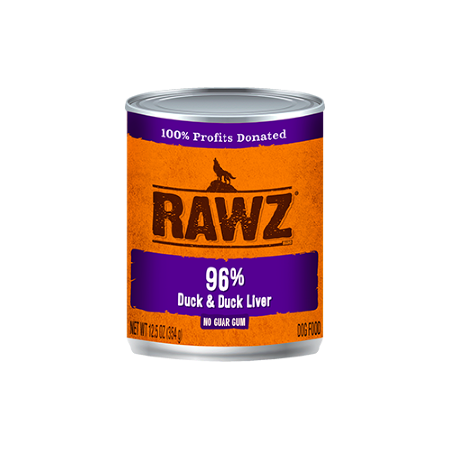 【Rawz】96% DUCK & DUCK LIVER DOG FOOD 12.5oz x6
