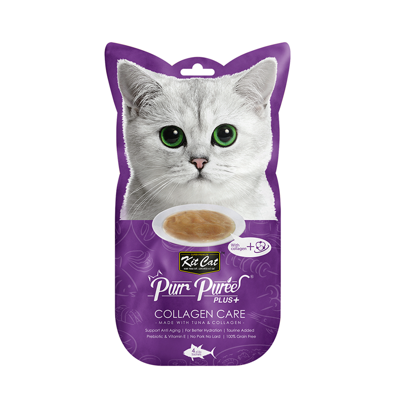 【Kit Cat】Purr Puree Plus+ Tuna & Collagen (Collagen Care) 15g x 4