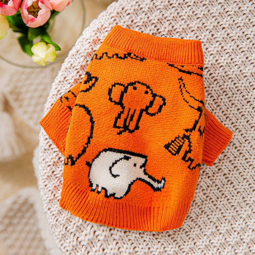 Orange Elephant Sweater