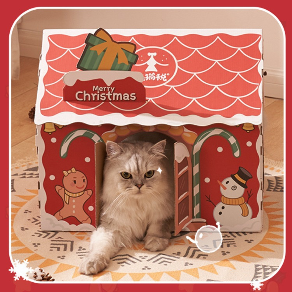 圣诞姜饼屋猫抓板
