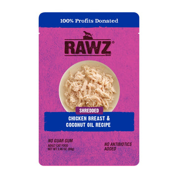 【Rawz】 Cat Food Pouch Shredded Chicken Breast & Coconut Oil Recipe 2.46 oz