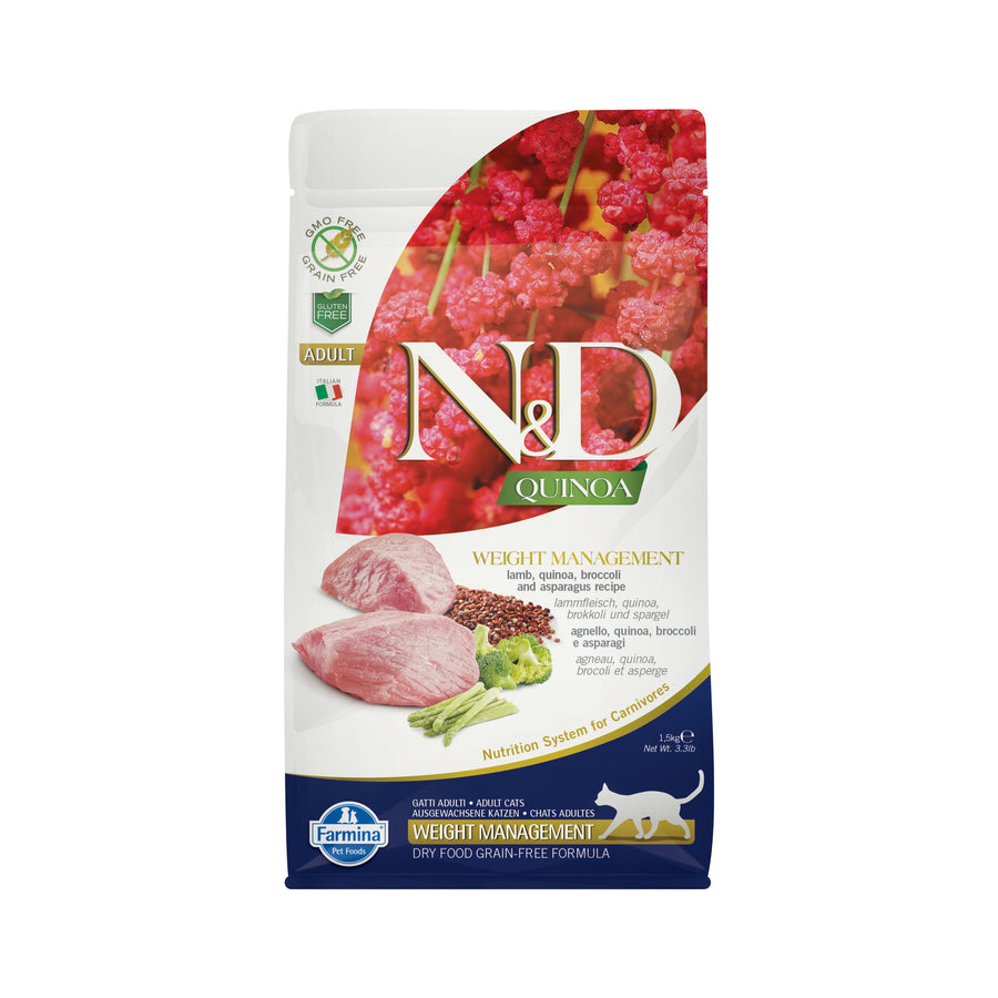 【FARMINA N&D 法米娜】羊肉藜麦猫粮 - 体重控制 11磅