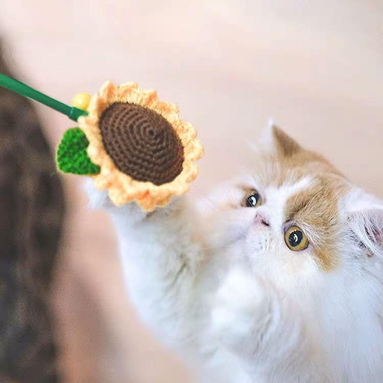 Catnip Sunflower Cat Teaser - Pet Supplies - PawPawDear