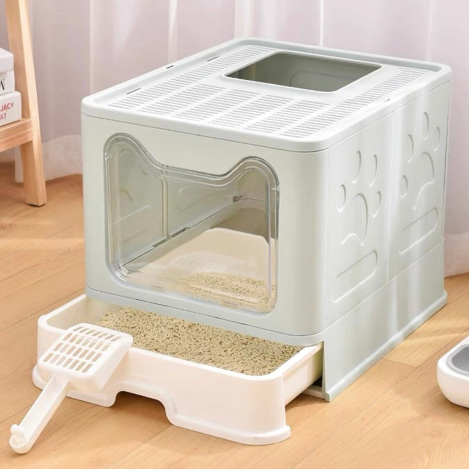 Cat Litter Box with Front Entry Top Exit