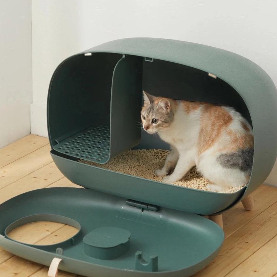 Makesure Cat Litter Box - MOSS GREEN - Pet Supplies - PawPawDear