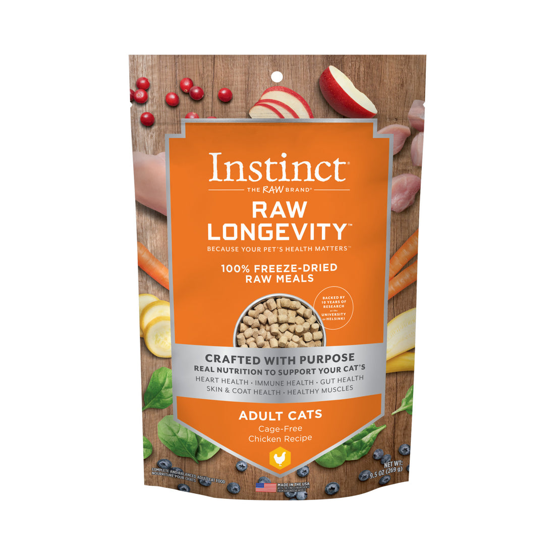 【INSTINCT - CAT】LONGEVITY Freeze-Dried Raw Meal - Chicken 9.5 oz