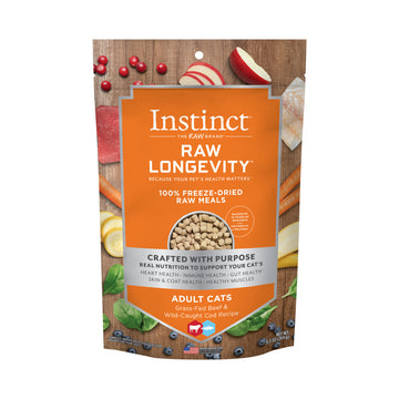【Instinct - 猫】LONGEVITY 冻干肉粒混合猫粮 - 牛肉鳕鱼