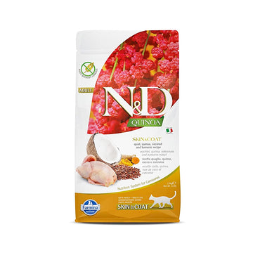 【FARMINA N&D - CAT】Quail & Quinoa Skin & Coat Dry Cat Food - 11 lbs