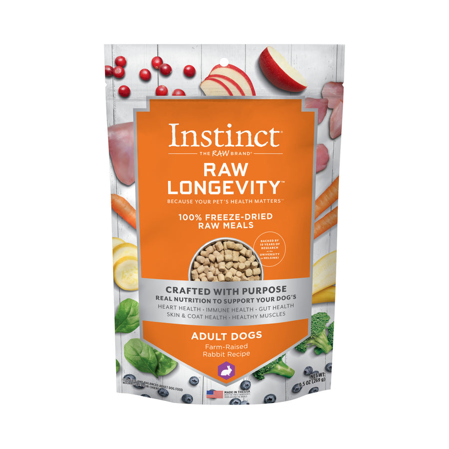 【INSTINCT - DOG】LONGEVITY Freeze-Dried Raw Meal - Rabbit 9.5 oz